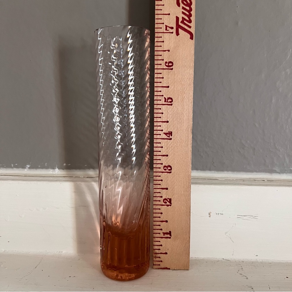 MCM Vintage Swirled Pink Glass Bud Vase